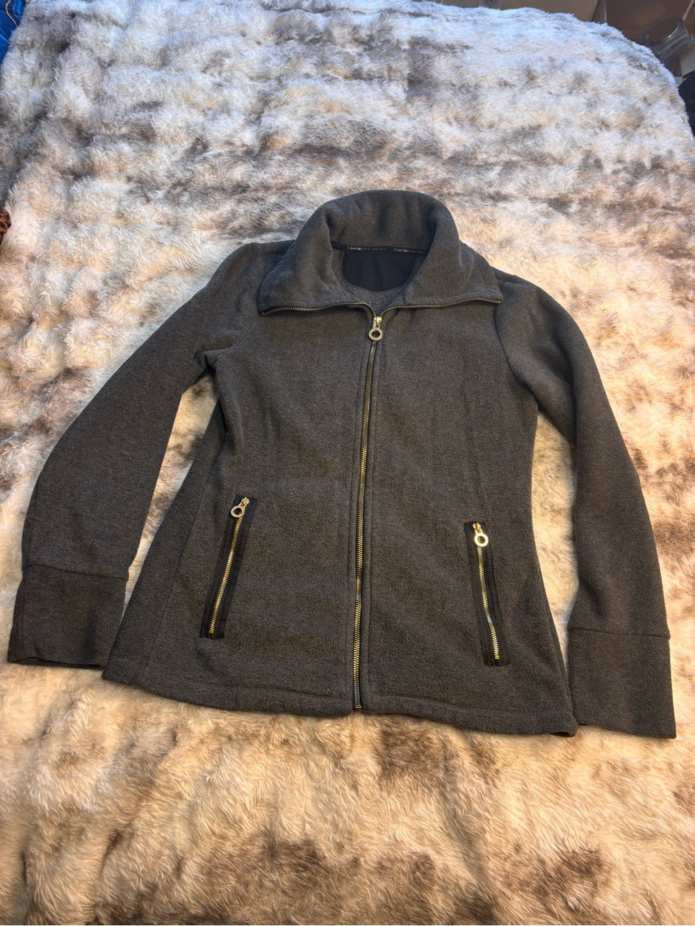 Calvin Klein Performance Dark Gray Zip-Front Utility Jacket